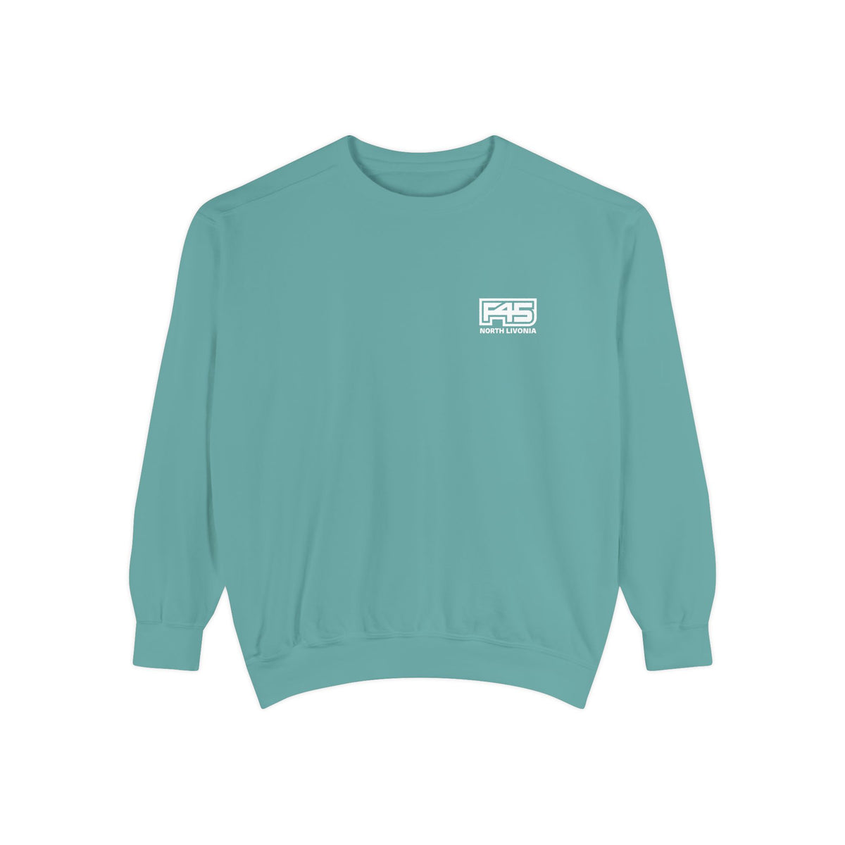 F45 North Livonia - Unisex Sweatshirt — Garment-Dyed Coral Crewneck