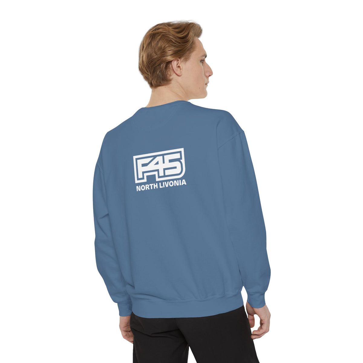 F45 North Livonia - Unisex Sweatshirt — Garment-Dyed Coral Crewneck