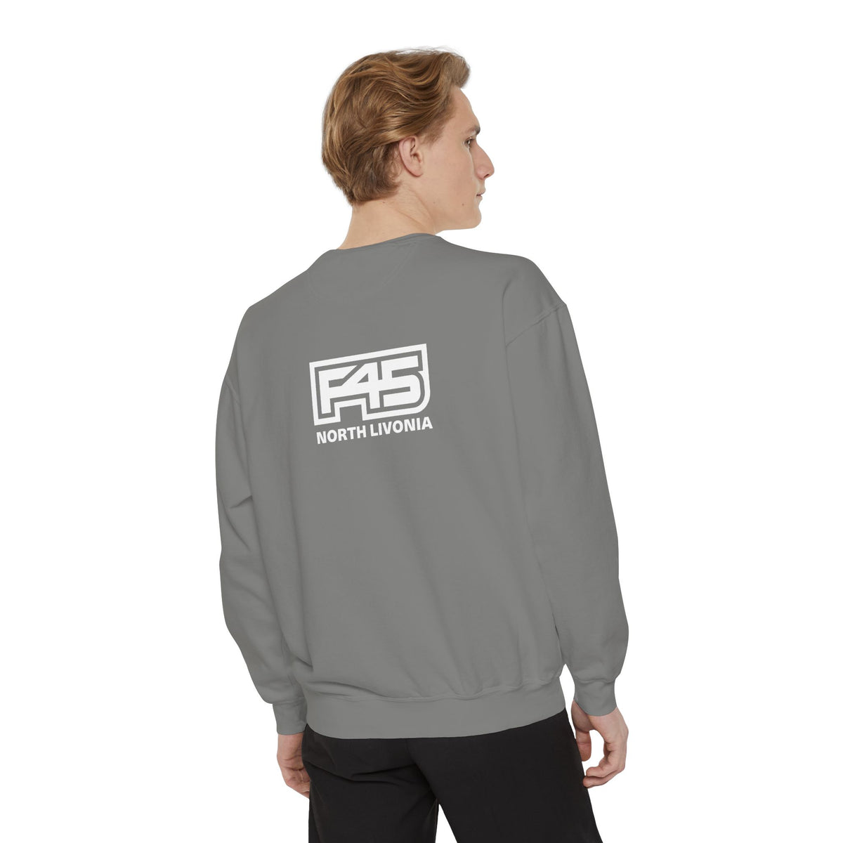 F45 North Livonia - Unisex Sweatshirt — Garment-Dyed Coral Crewneck