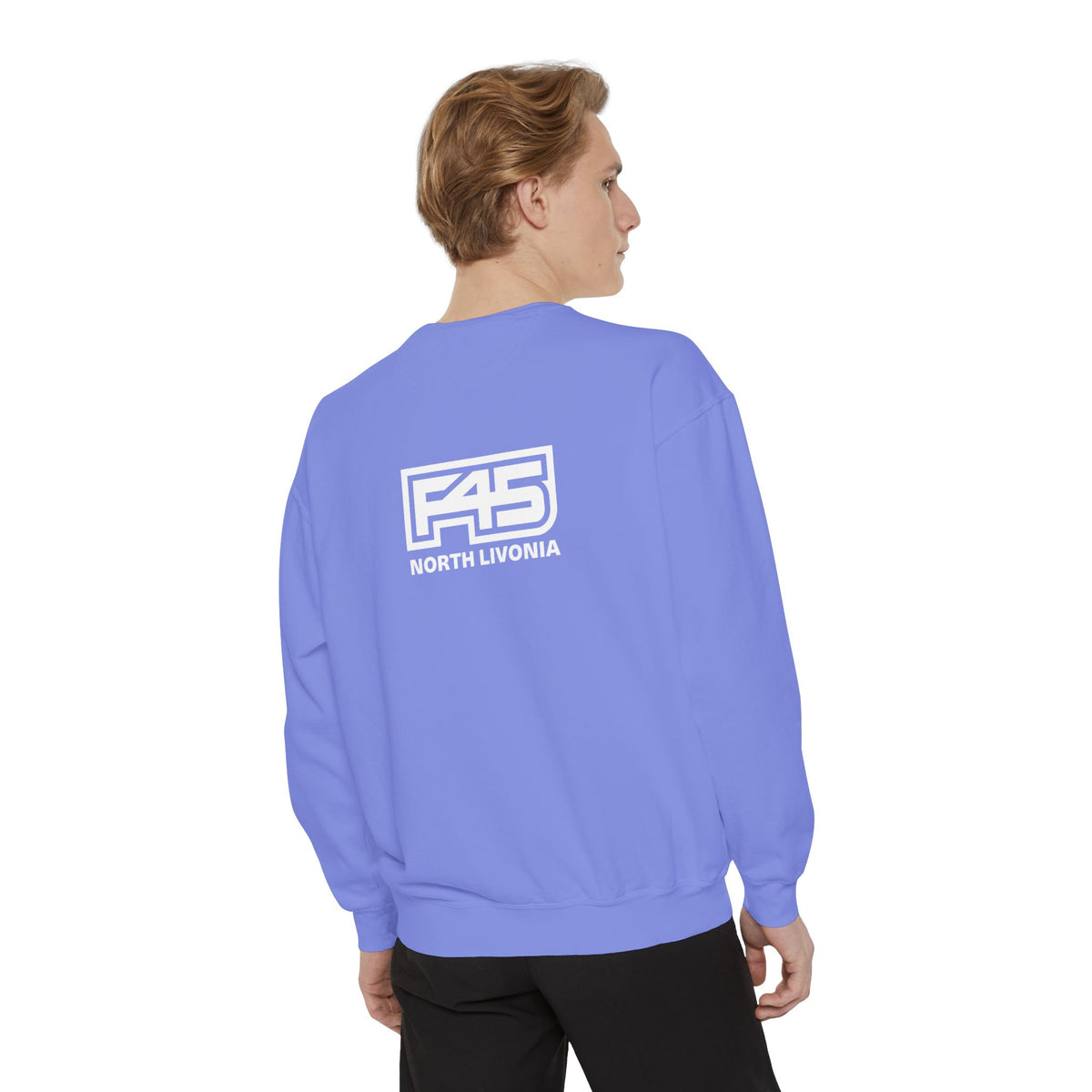 F45 North Livonia - Unisex Sweatshirt — Garment-Dyed Coral Crewneck