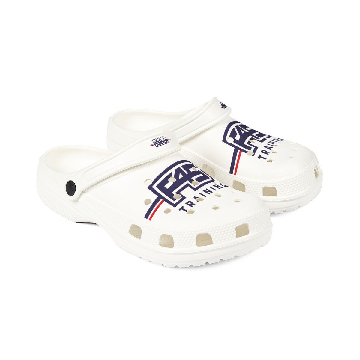 Training Logo Clogs — White EVA Foam Slip-On Shoes