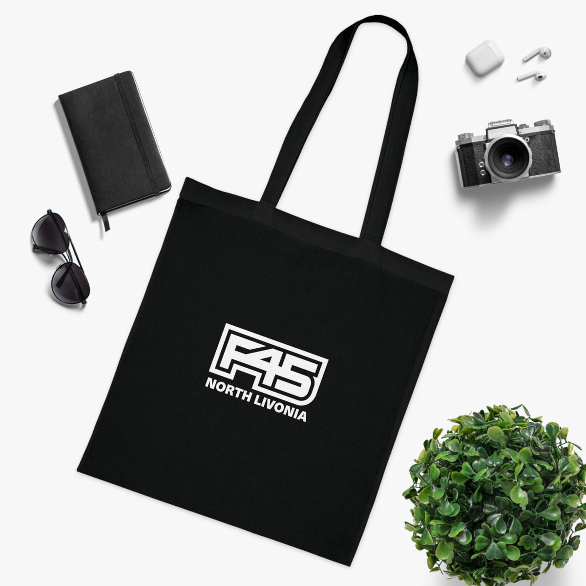 F45 North Livonia Logo Cotton Tote Bag