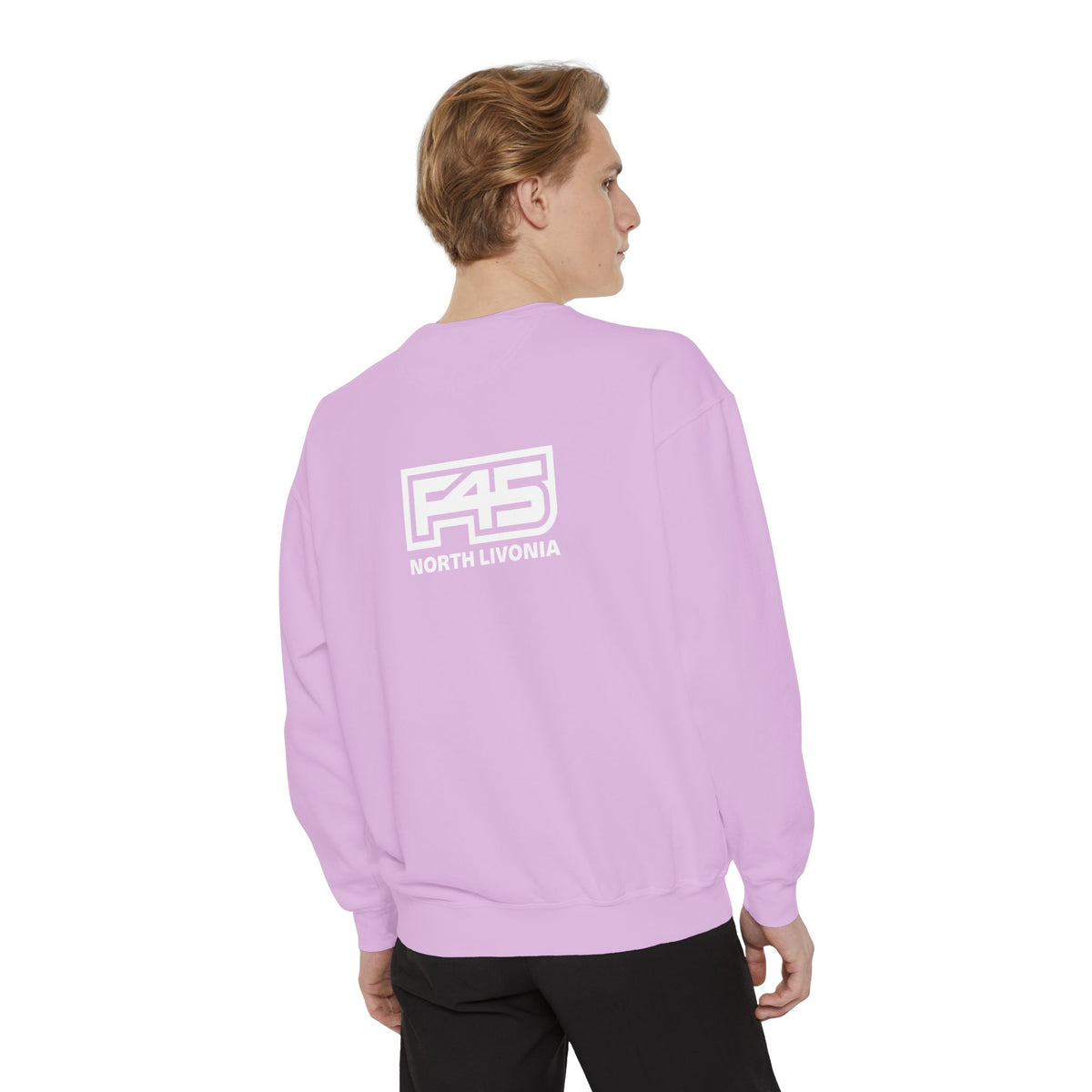F45 North Livonia - Unisex Sweatshirt — Garment-Dyed Coral Crewneck