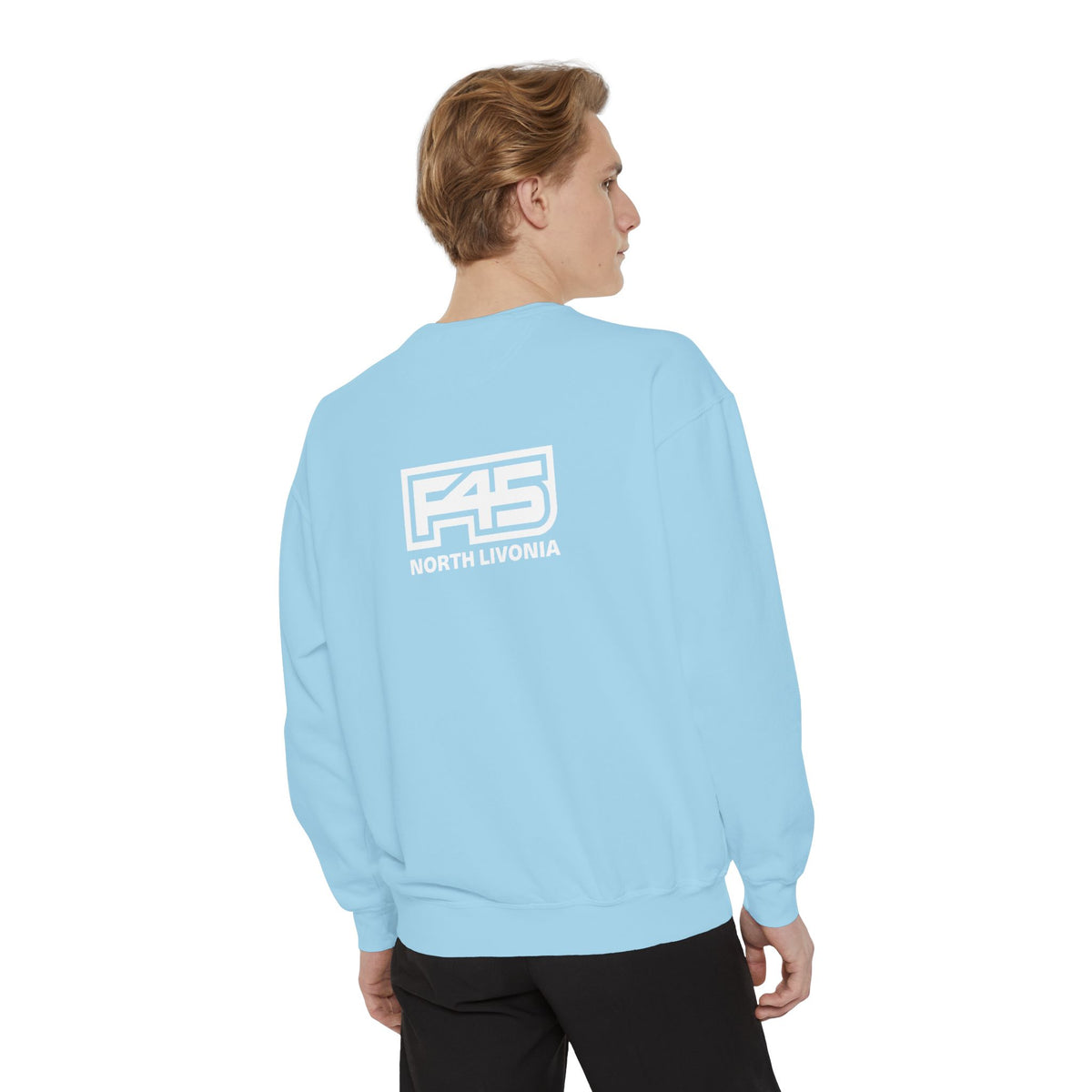 F45 North Livonia - Unisex Sweatshirt — Garment-Dyed Coral Crewneck