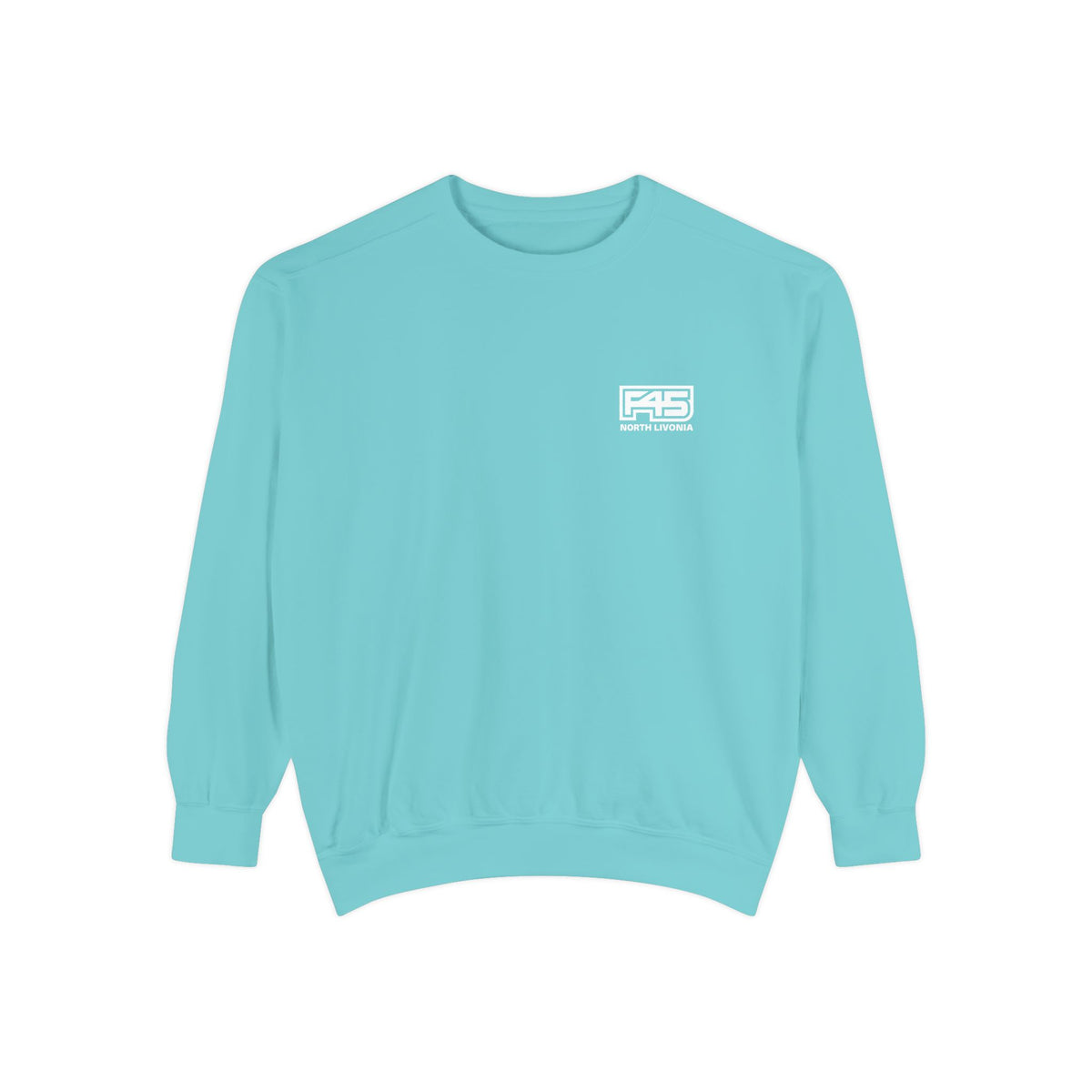 F45 North Livonia - Unisex Sweatshirt — Garment-Dyed Coral Crewneck