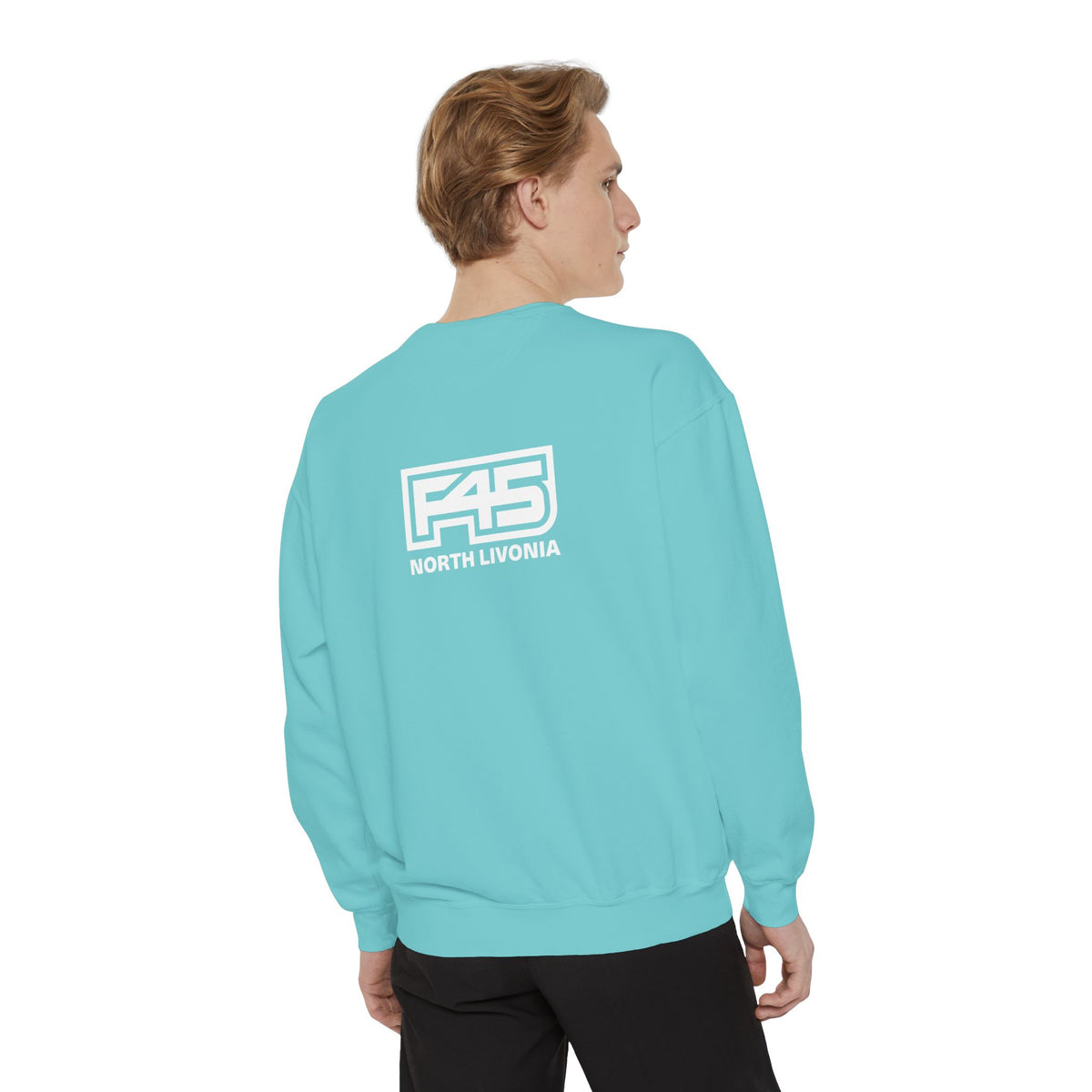 F45 North Livonia - Unisex Sweatshirt — Garment-Dyed Coral Crewneck