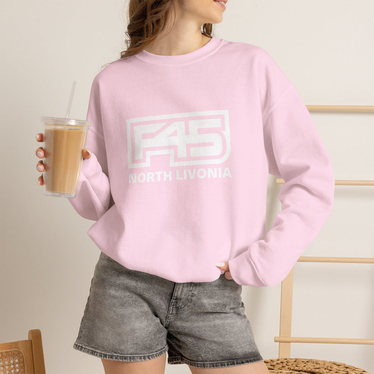 F45 North Livonia - Embroidered Crewneck Sweatshirt