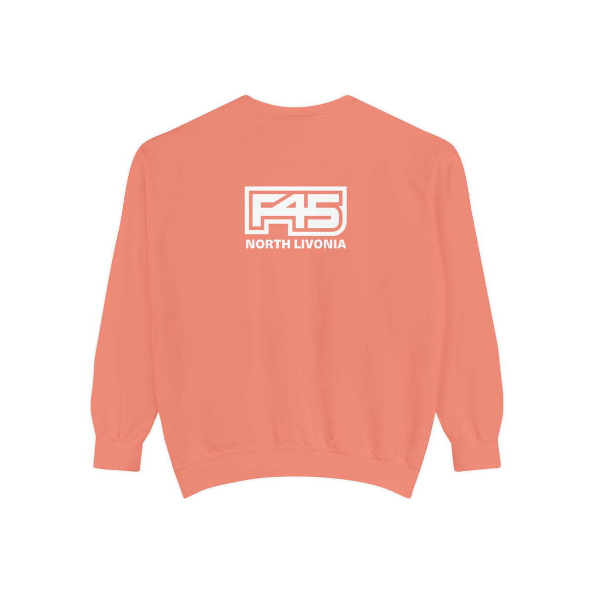 F45 North Livonia - Unisex Sweatshirt — Garment-Dyed Coral Crewneck