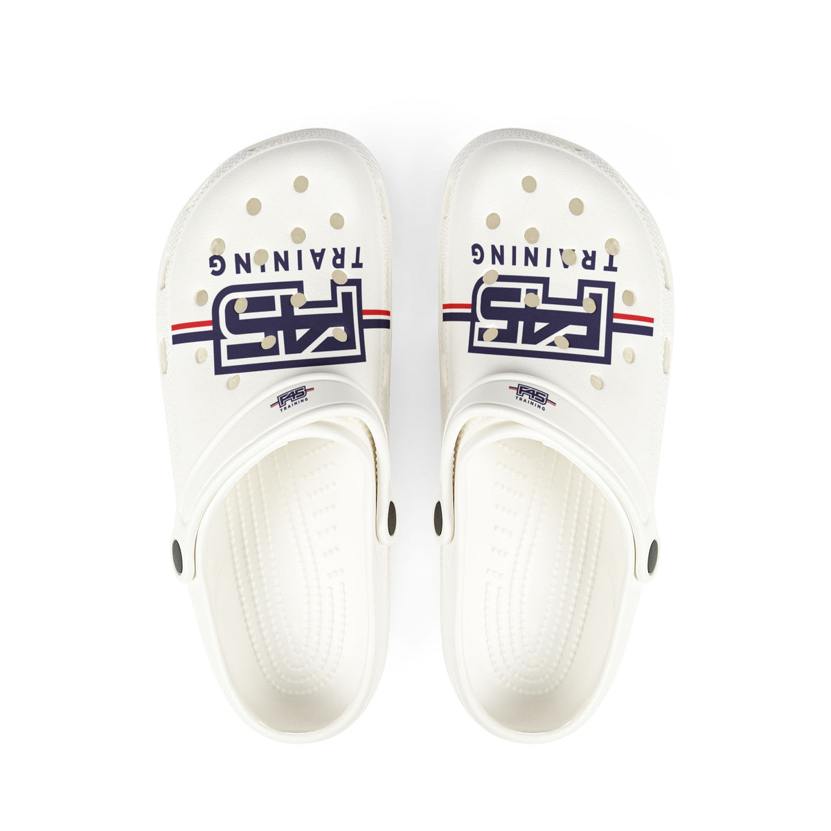 Training Logo Clogs — White EVA Foam Slip-On Shoes