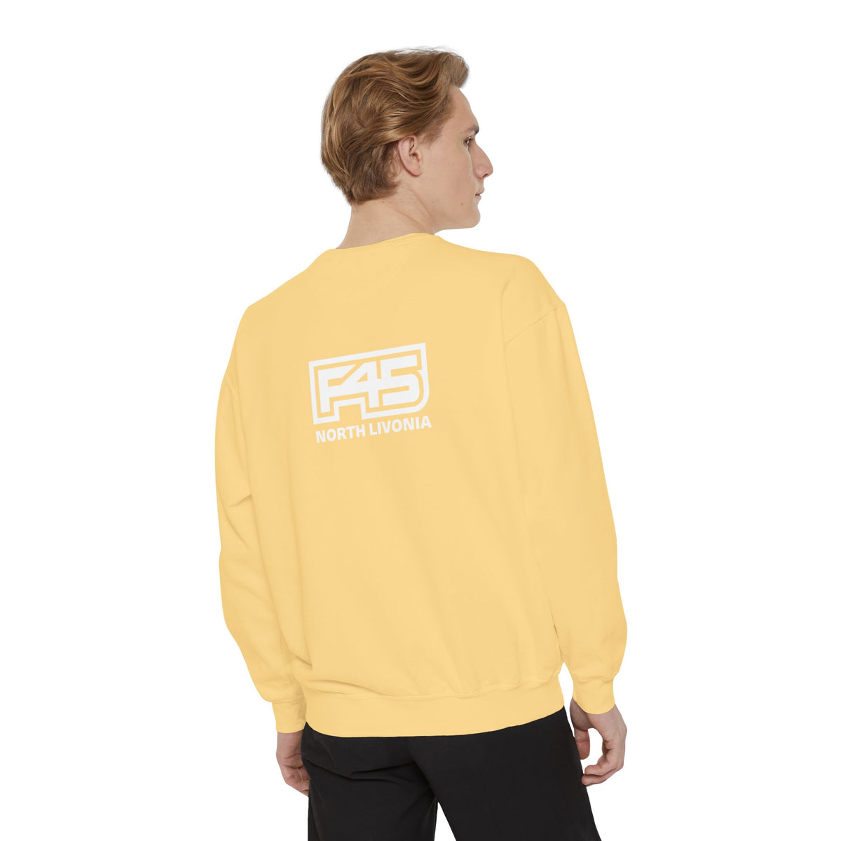 F45 North Livonia - Unisex Sweatshirt — Garment-Dyed Coral Crewneck