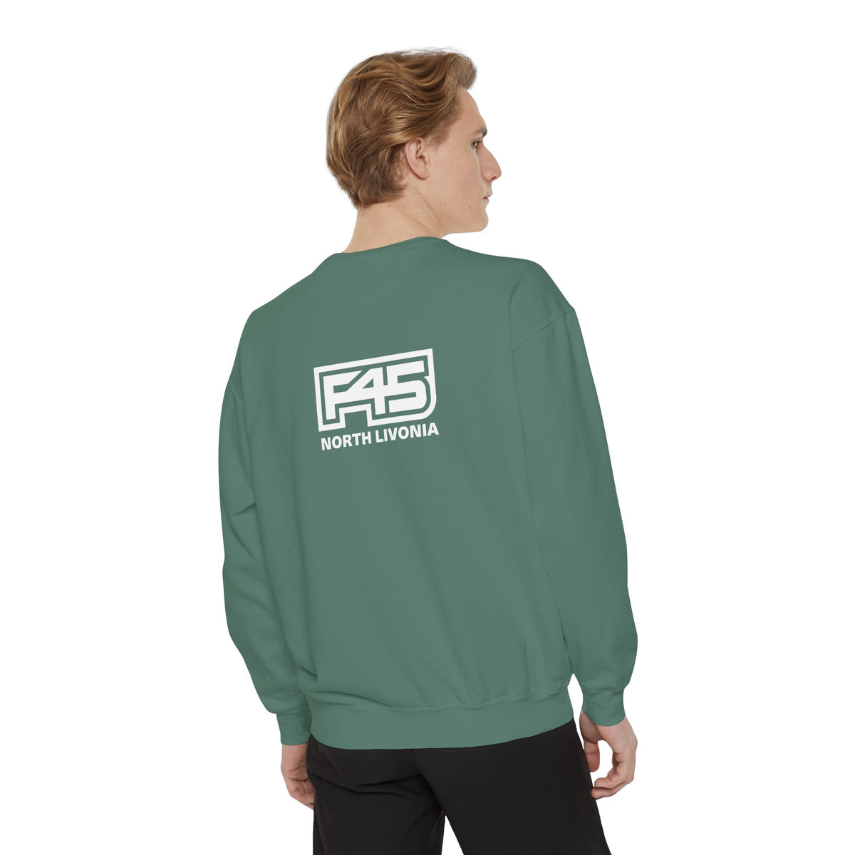 F45 North Livonia - Unisex Sweatshirt — Garment-Dyed Coral Crewneck