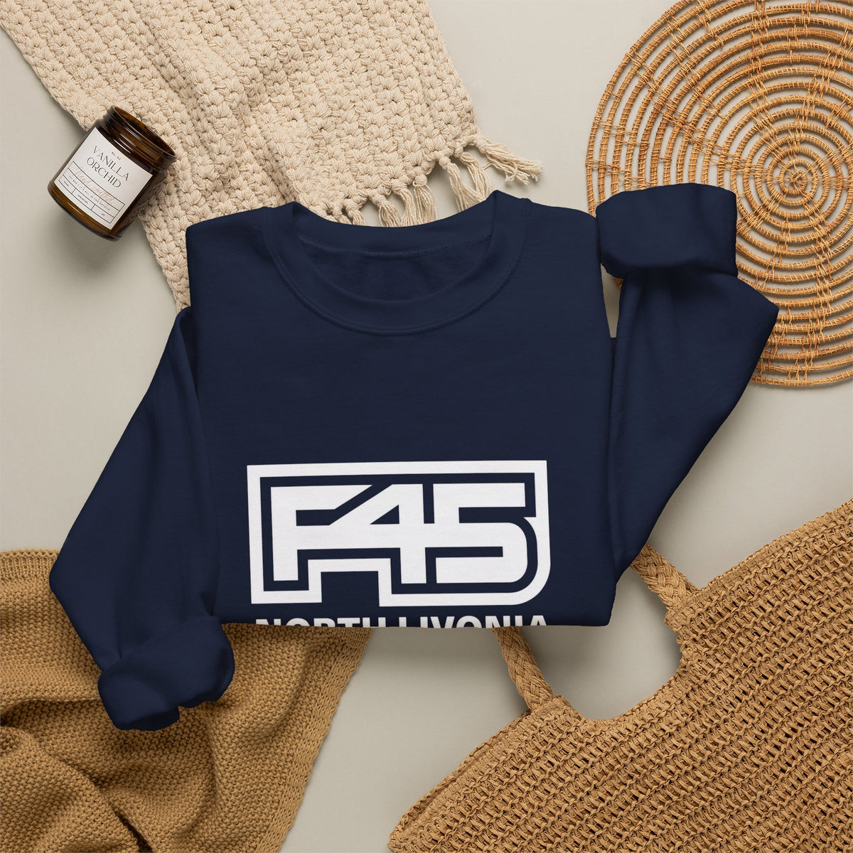 F45 North Livonia - Embroidered Crewneck Sweatshirt